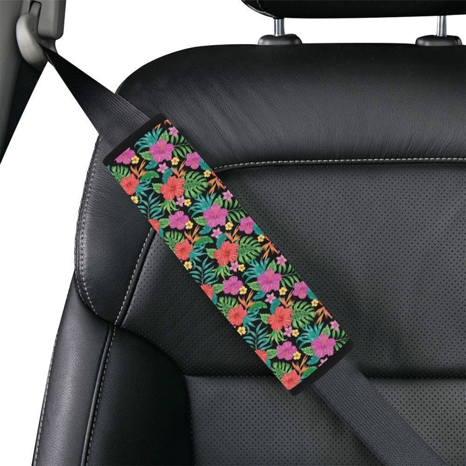 Hibiscus Pattern Print Design 01 Car Seat Belt Cover