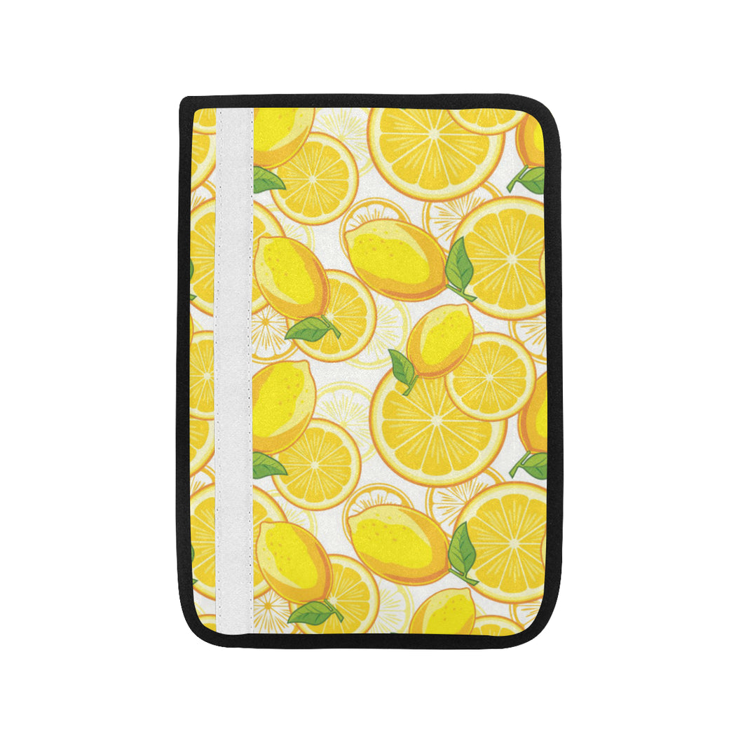 Lemon Pattern Background Car Seat Belt Cover