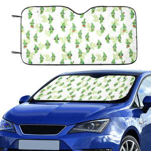 Green Peas Pattern Print Design 04 Car Sun Shade