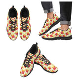 French Fries Pattern Theme Men's Sneakers Black