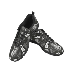 Dinosaur T-rex Head Pattern Men's Sneakers Black