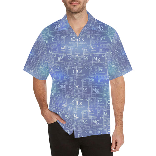 Chemistry Periodic Table Pattern Print Design 02 Men's All Over Print Hawaiian Shirt (Model T58)