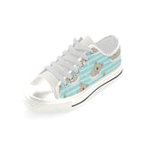 Sleep Koala Pattern Women's Low Top Canvas Shoes White