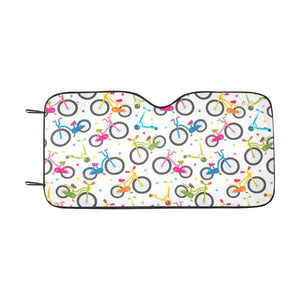 Bicycle Pattern Print Design 02 Car Sun Shade