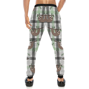 Sloth Pattern Stripe Background Unisex Casual Sweatpants