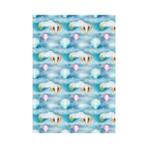 Hot Air Balloon in Night Sky Pattern House Flag Garden Flag
