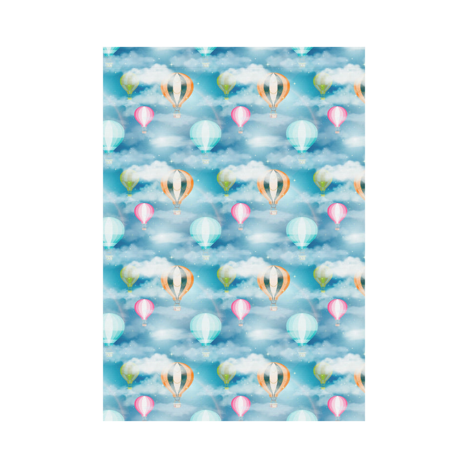 Hot Air Balloon in Night Sky Pattern House Flag Garden Flag