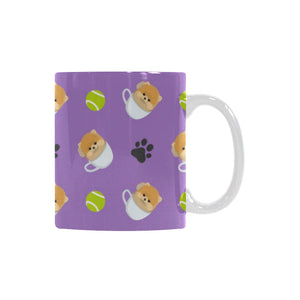 Pomeranian in Cup Pattern Classical White Mug (FulFilled In US)