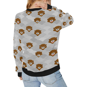 Cute Otter Pattern Women's Crew Neck Sweatshirt