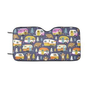 Camper Van Pattern Print Design 02 Car Sun Shade