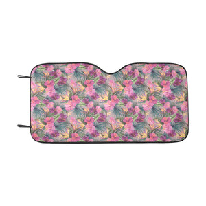 Hibiscus Pattern Print Design 03 Car Sun Shade