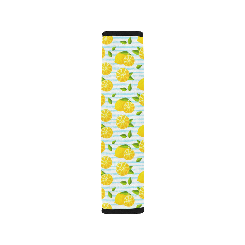 Lemon Pattern Stripe Background Car Seat Belt Cover