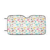 Tea pots Pattern Print Design 05 Car Sun Shade