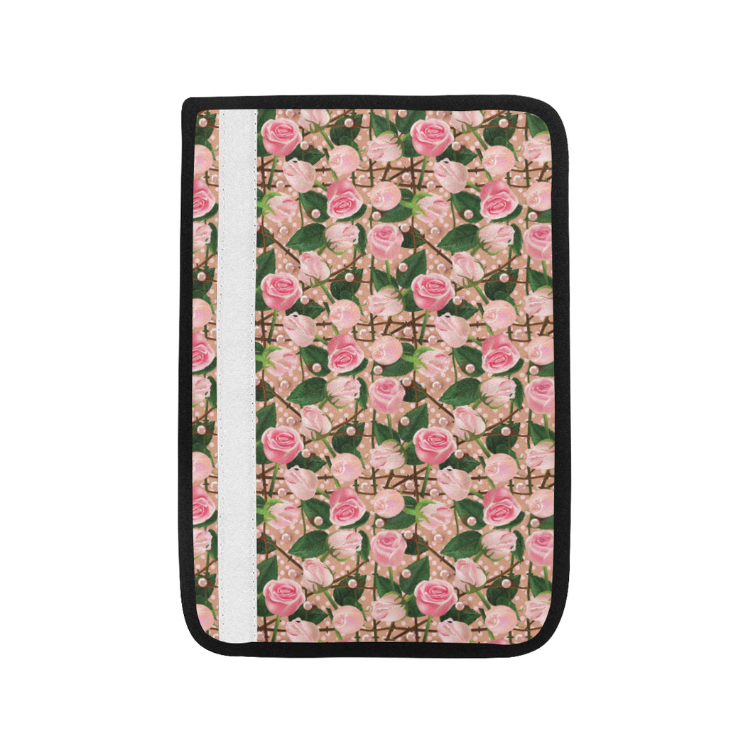 Rose Pattern Print Design 04 Car Seat Belt Cover