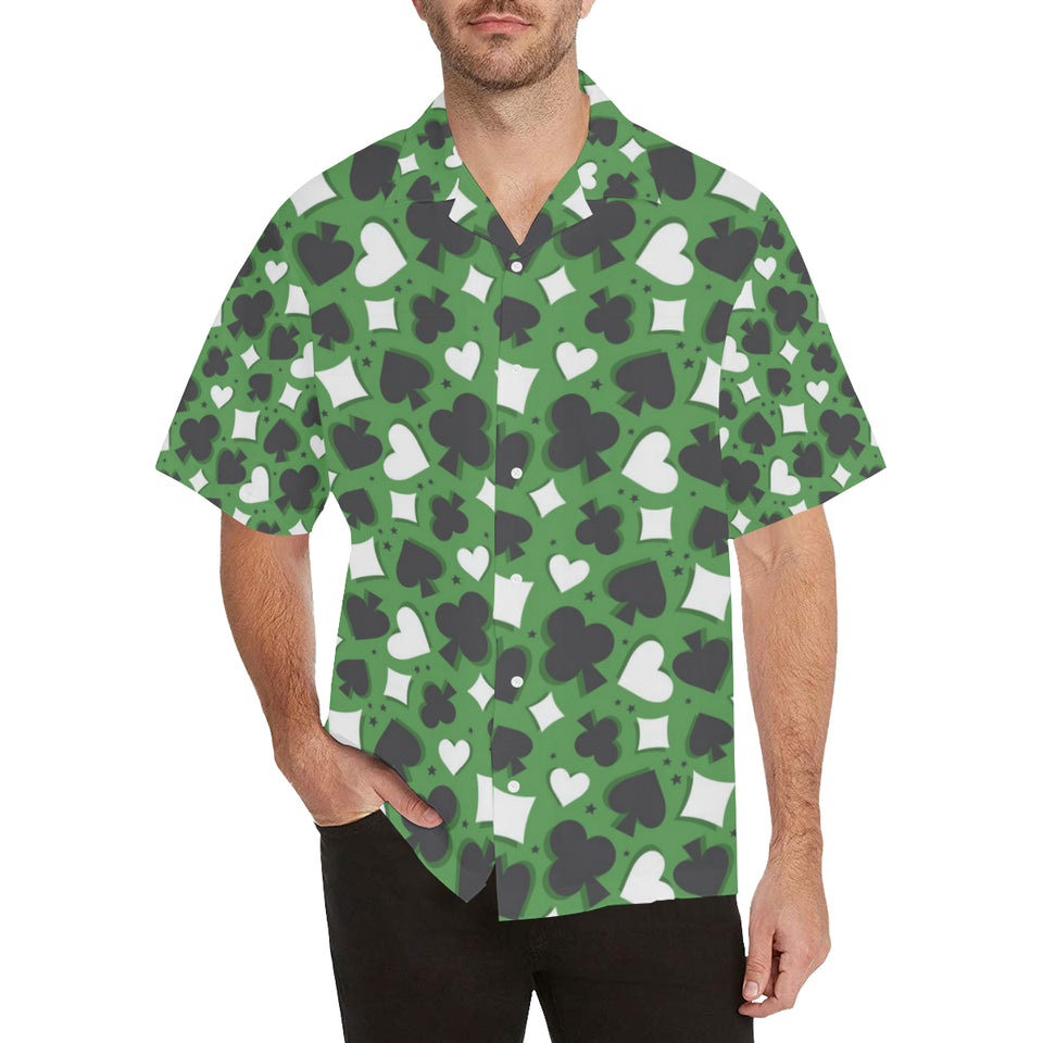 Casino Cards Suits Pattern Print Design 02 Men's All Over Print Hawaiian Shirt (Model T58)