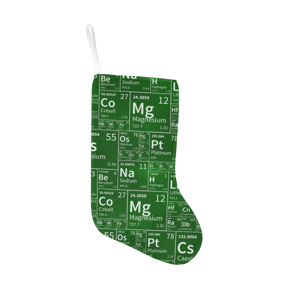 Chemistry Periodic Table Pattern Print Design 04 Christmas Stocking