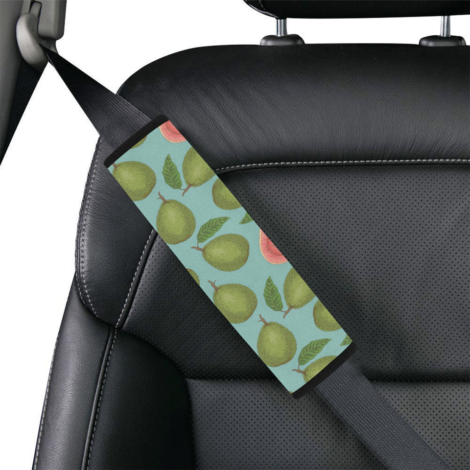 Guava Pattern Green Background Car Seat Belt Cover