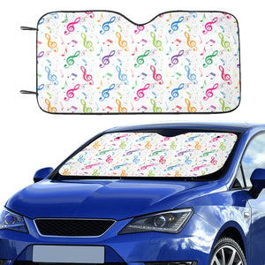 Music Notes Pattern Print Design 02 Car Sun Shade