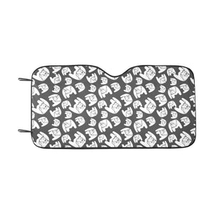 English Bulldog Pattern Print Design 02 Car Sun Shade