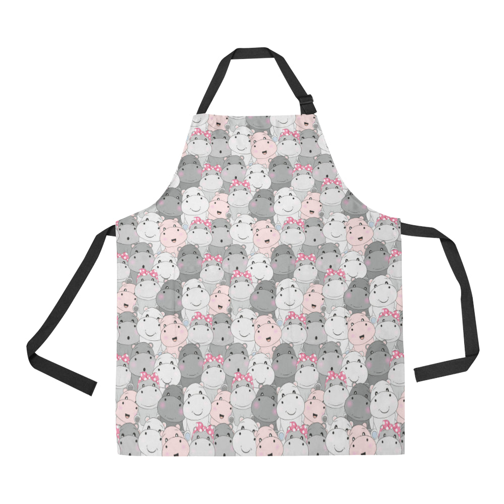 Hippopotamus Pattern Print Design 03 Adjustable Apron