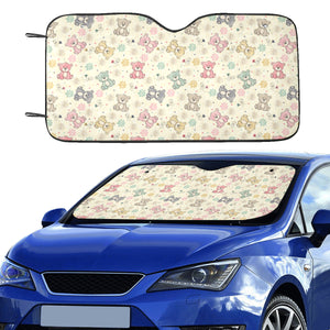 Teddy Bear Pattern Print Design 05 Car Sun Shade