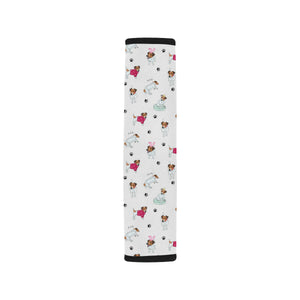 Jack Russel Pattern Print Design 03 Car Seat Belt Cover