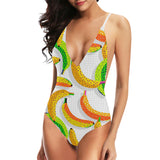 Banana Geometric Pattern Women's One-Piece Swimsuit