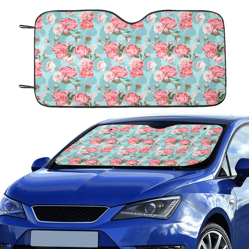 Rose Pattern Print Design 03 Car Sun Shade