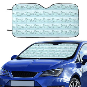 Hippopotamus Pattern Print Design 02 Car Sun Shade