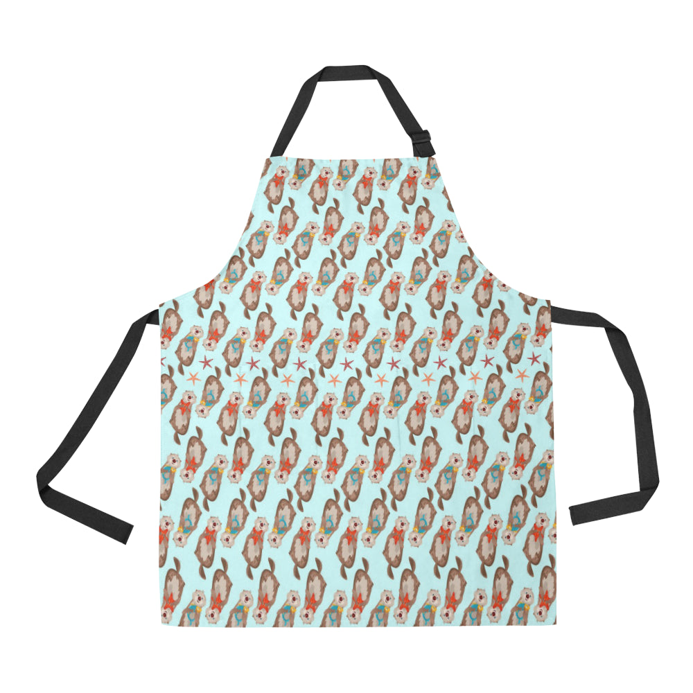 Otter Pattern Background Adjustable Apron