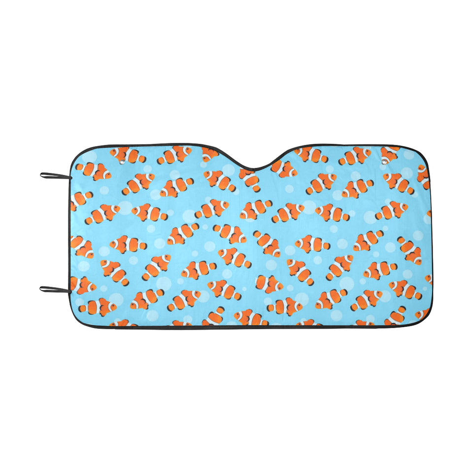 Clown Fish Pattern Print Design 05 Car Sun Shade