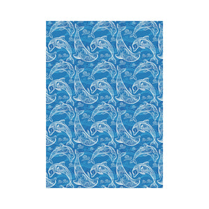 Dolphin Tribal Blue Pattern House Flag Garden Flag
