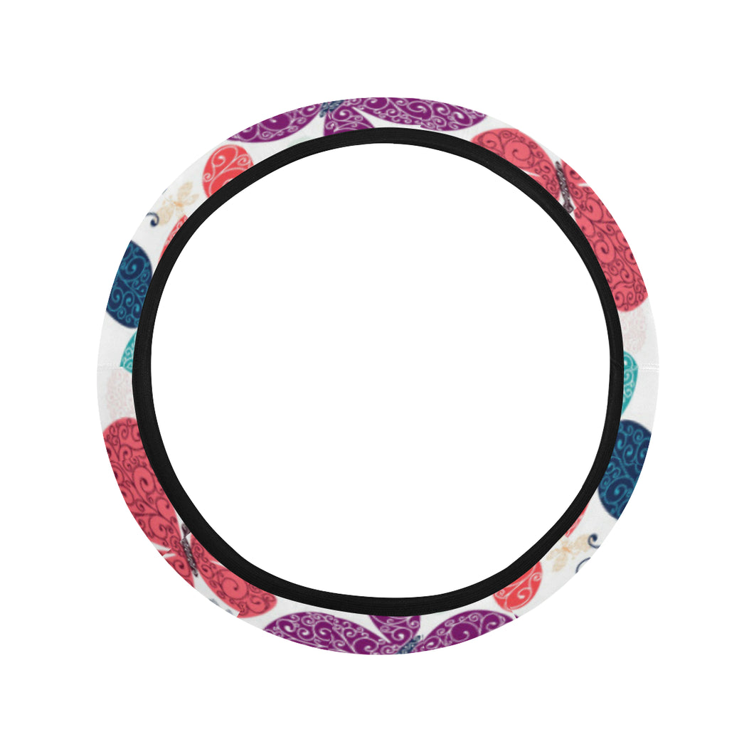 Colorful Butterfly Pattern Car Steering Wheel Cover