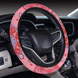 Indian Pink Pattern Car Steering Wheel Cover