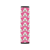 Poodle Pattern Pink background Car Seat Belt Cover