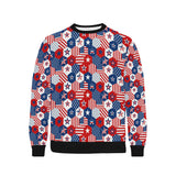 USA Star Hexagon Pattern Men's Crew Neck Sweatshirt