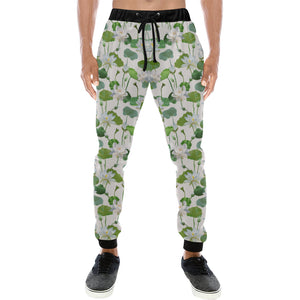 Lotus Waterlily Pattern Unisex Casual Sweatpants