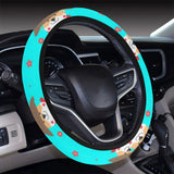 Shiba Inu Japanese Hat Pattern Car Steering Wheel Cover