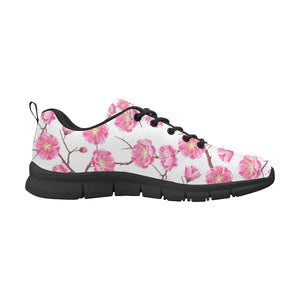 Pink Sakura Pattern Men's Sneakers Black