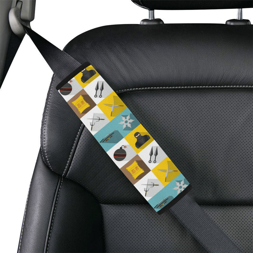 Ninja Weapon Set Pattern Car Seat Belt Cover