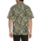Green Camo Camouflage Flower Pattern Men's All Over Print Hawaiian Shirt