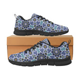 Blue Arabic Morocco Pattern Men's Sneakers Black