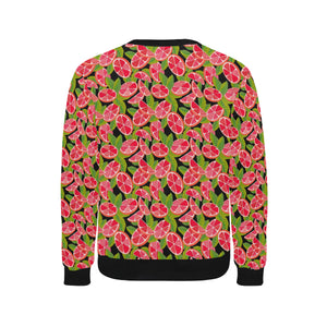 Grapefruit Leaves Pattern Men's Crew Neck Sweatshirt