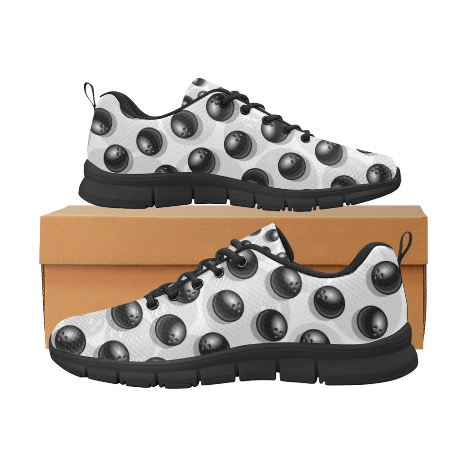 Bowling Ball Pattern Men's Sneakers Black