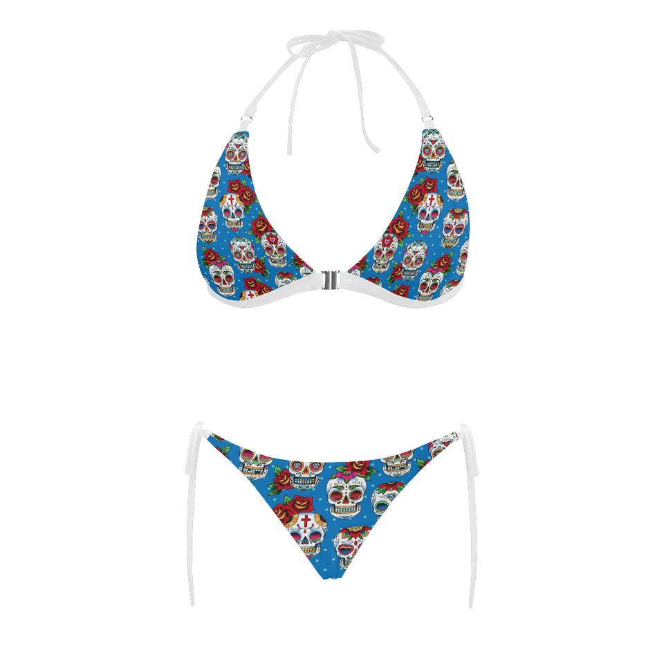 Suger Skull Rose Pattern Sexy Bikinis Two-Pieces Swimsuits