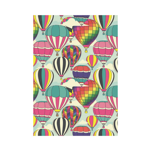 Hot Air Balloon Pattern Background House Flag Garden Flag