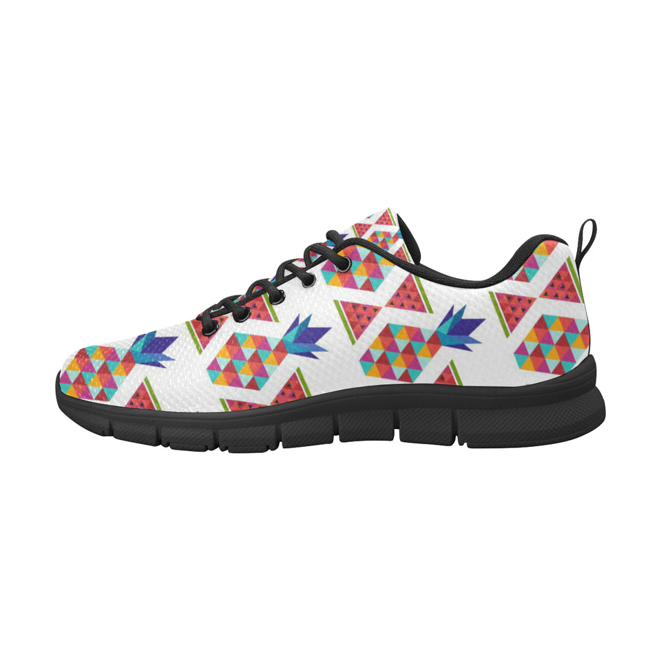 Geometric Pineapple Pattern Men's Sneakers Black