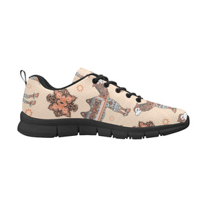 Camel Tribal Pattern Men's Sneakers Black