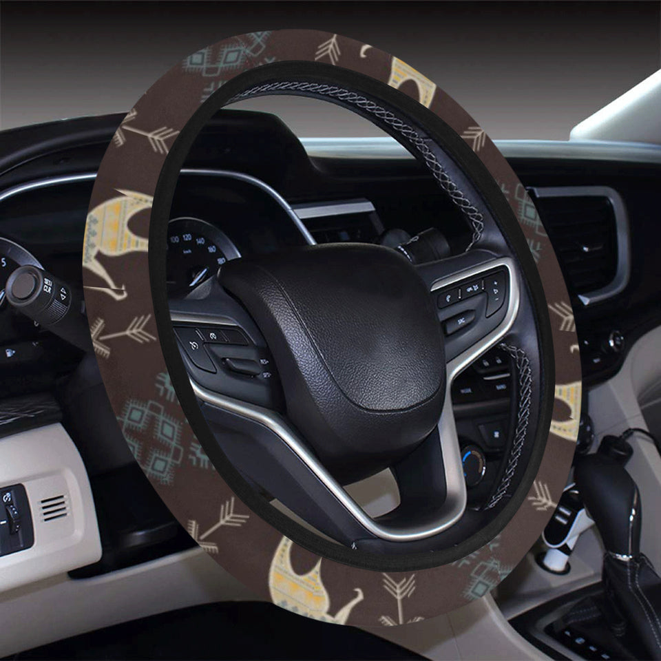 Kangaroo Aboriginal Theme Pattern Car Steering Wheel Cover