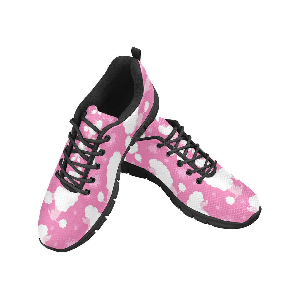 Poodle Pink Theme Pattern Men's Sneakers Black